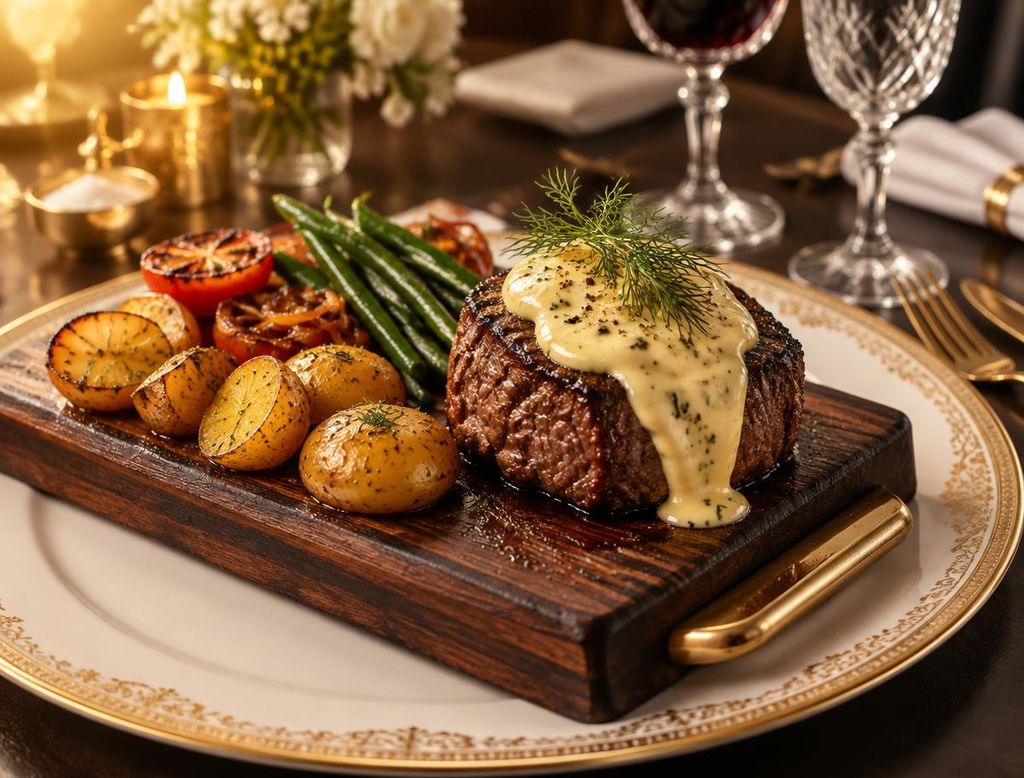 Serverad trerätters middag i intim restaurangmiljö